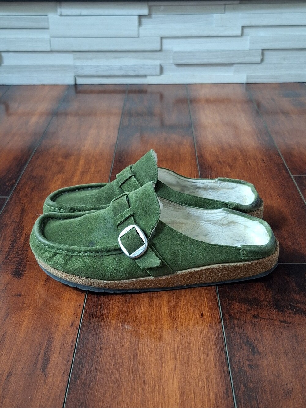Birkenstock Buckley Suede Clogs Green Tea EU 40 US 9-9.5 Mule Shoes - Picture 3 of 7